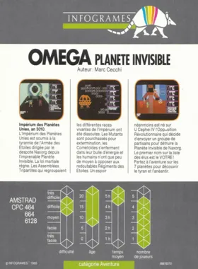 Omega Planete Invisible (F) (1987) box cover back